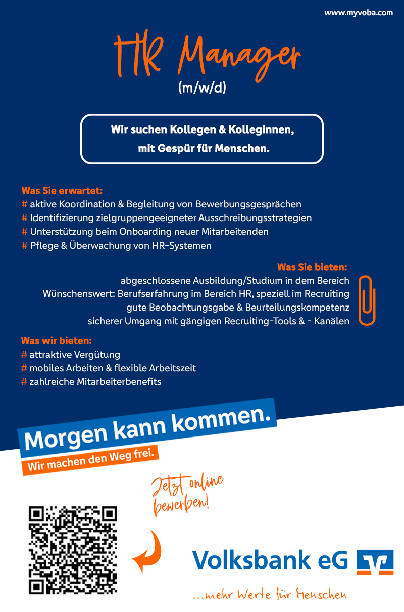 HR Manager (m/w/d) - Volksbank eG